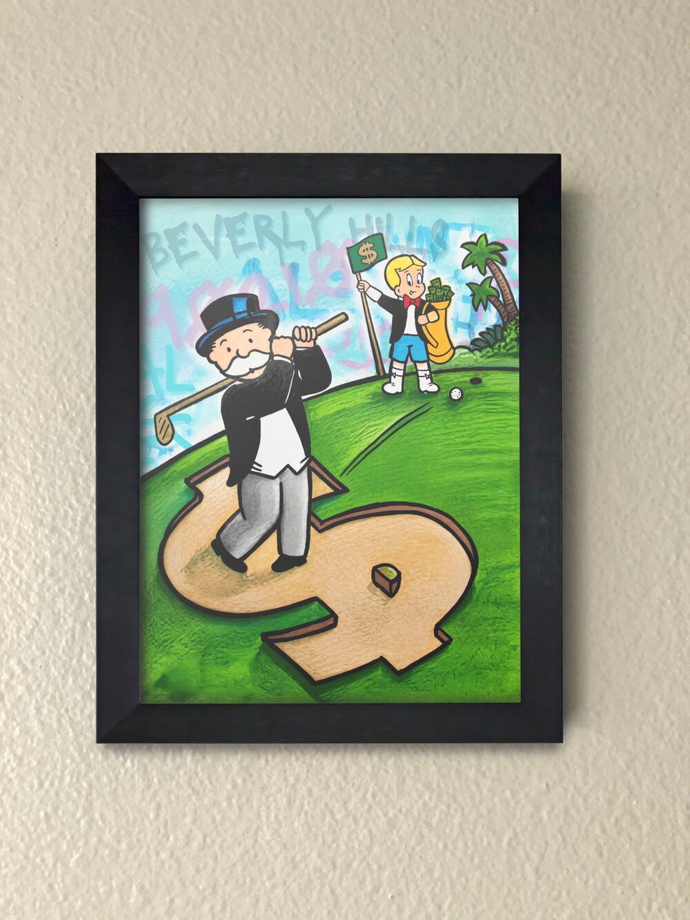 Monopoly Golf Money Motivational Framed Wall Art